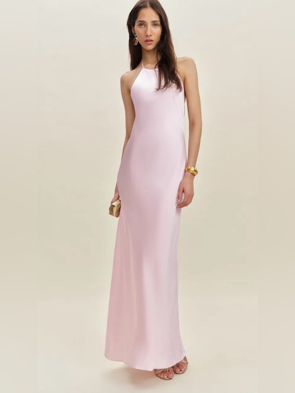Reformation Jeany Silk Dress in Cherry Blossom